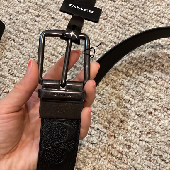 Coach Harness Buckle Cut To Size Reversible Belt, 38 Mm F55157 black - Picture 3 of 7